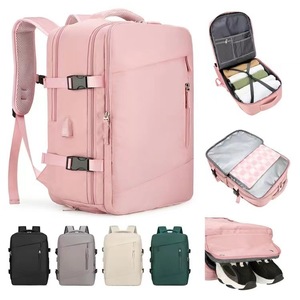 Women's <b>Backpack</b> <b>Large</b> Capacity 36-55L Lightweight Business Travel Bag Solid Color Shoulder Strap - Product Image 5