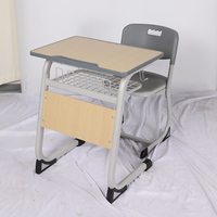 Meubles de classe : Bureau debout réglable en hauteur, table pour lycées et chaise de travail ergonomique avec panneau de rangement frontal