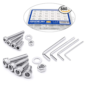 880pcs Stainless Steel <b>Bolts</b> Nuts Set M2 M3 <b>M4</b> M5 Hexagon Socket Cap Head Allen <b>Bolts</b> Din Standard Plain Nut Kits for Suppliers - Product Image 1