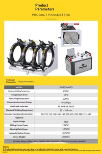 Máquina de soldadura a tope por fusión en caliente WP355A Pro, máquina de soldadura a tope por fusión en caliente para PE, máquina de soldadura a tope por fusión en caliente hidráulica - Product Image 6