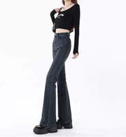 ZZH XZ2723 Celana jeans wanita tipis musim panas, celana kasual serbaguna, pinggang tinggi, nyaman dan bernapas