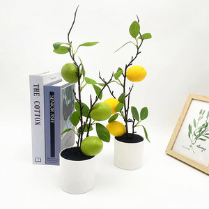 Bonsaï artificiel citron Paulon, 38 cm de haut, décoration intérieure, plante verte en pot, ornement - Product Image 2
