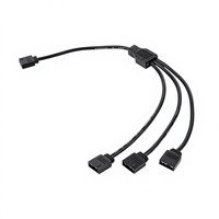 Cable de Extensión Divisor RGB de Cobre para Ordenador, Arnés de Cableado de 3 Puertos SATA para Carcasa, Placa Base y Refrigeración del Host