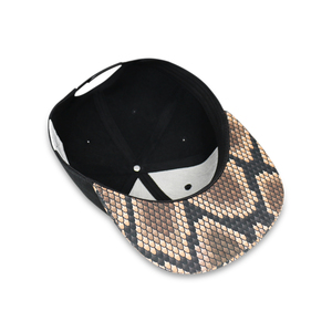 Горячая распродажа: черная кепка-снепбек с плоским козырьком, узором «змеиная кожа», дышащая, водонепроницаемая, унисекс, для спорта и активного отдыха, в стиле стрит-хип-хоп - Product Image 5