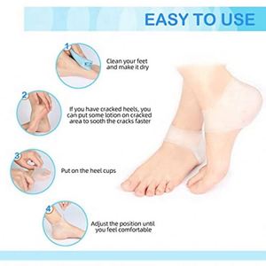 Protector de Talón de Gel de Silicona, Taloneras para Espolones, Talones Agrietados, Fascitis Plantar, Almohadillas de Gel para Talones, Calcetines, Cuidado de los Pies, Reparación de la Piel, Cojín - Product Image 5