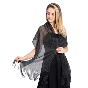 Zwart En Zilver Metallic Shimmer Sjaal Voor Vrouwen Bruiloft En Feest Sjaals Bruids Bruidsmeisje Jurk Wraps Metallic Sjaals