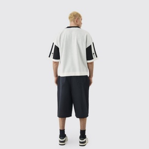 Maglione Casual completo Polo a maniche corte <span class=keywords><strong>maglia</strong></span> a <span class=keywords><strong>maglia</strong></span> aperta da uomo maglione a maniche corte lavorato a <span class=keywords><strong>maglia</strong></span> con collo a V maglione a maniche corte - Product Image 2