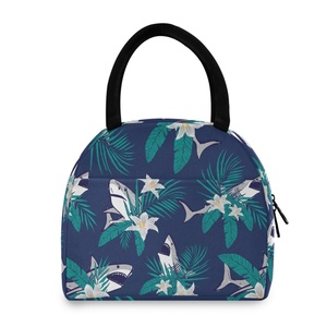 Hawaiian Tropical Flowers Stylish Lunch Bag Polyester Insulation Thermal Picnic Cooler Lunch Bag for Outdoor Office Worker - Product Image 1