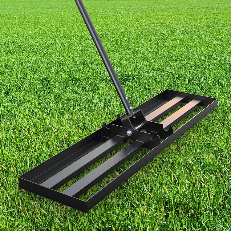 JH-Mech Heavy Duty Ground Plate Rake Effort Saving Yard Backyard Garden Farm Pasture Lawn Leveling Rake