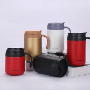 Vaso de viaje en blanco DH Taza de café turca portátil con tapa, taza de café con tapa de silicona para uso en la oficina o camping de viaje