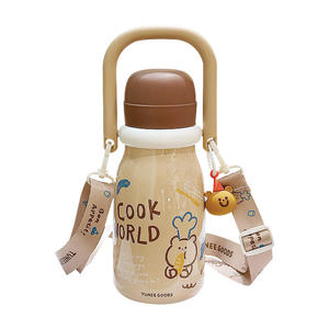 Botella de agua aislada para niños Tunee Goods de 500 ml con correa para la escuela, termo con diseño de dibujos animados - Product Image 2
