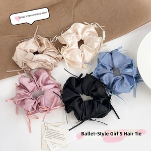 Coleteros de Lazo de Seda Estilo Balletcore Francés, Elegantes Lazos Largos para el Cabello, Coleteros Grandes y Suaves de Moda para Mujeres y Niñas - Product Image 1