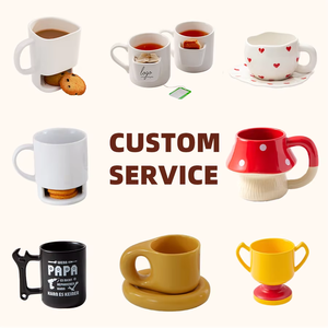 Custom Antique <b>Bear</b> Ceramic Coffee Mug Creative <b>Cute</b> Porcelain Water Cup with Plate for Couple for Business Gifts or Milk Lidded - Product Image 3