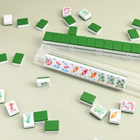 Nouveauté 2026 : Tuiles de Mahjong Américaines en Mélamine Multi-couches, Thème Vacances d'Été Vertes, Luxe Écologique et Résistantes à l'Eau