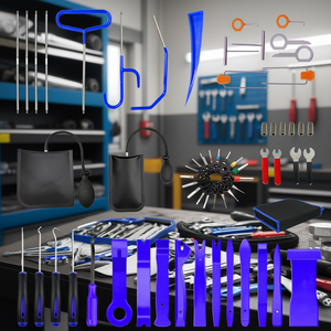 Kit de démontage automatique de garnitures bleu 63 pièces, outil de démontage de panneaux en plastique, outil de réparation automobile avec étui souple - Product Image 2
