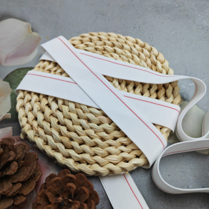 Ruban de bordure en polyester non tissé, blanc et noir, doux, élastique, antidérapant, plié en biais, pour sous-vêtements, vente en gros - Product Image 5