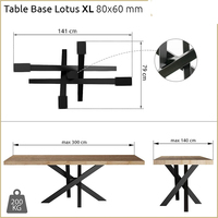 Nouveautés - Pieds de table en fer noir pour tables à manger, tables basses, consoles - Design moderne pour cuisine et extérieur