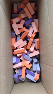 Factory Manufacturer Orange White Purple White 3way Buffer Nail Buffer <strong>Sanding</strong> <strong>Block</strong> - Product Image 3