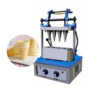 Diskon mesin pembuat kue kerucut wafel rol es krim telur makanan ringan renyah baja tahan karat