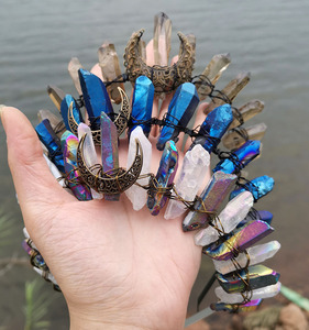 2026 artículo <span class=keywords><strong>de</strong></span> la más alta calidad Chapado en cristal Natural cristal esmerilado bruja Halloween Luna corona diadema artesanías <span class=keywords><strong>de</strong></span> cristal - Product Image 3