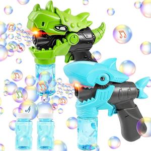 Gran oferta de verano para niños Dino Bubbles Shooter Dinosaur Bubble Gun con luz LED intermitente y sonido - Product Image 1