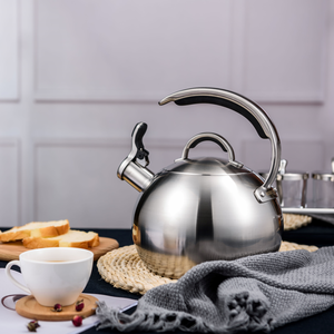 Venta al por mayor de fábrica, mango aislado de silicona, hervidor de agua de acero inoxidable para batir té, estufa de agua para acampar, hervidor silbante superior - Product Image 4