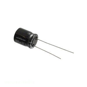 Condensador Original UKL2A220KPD 22 uF CAP ALUM 22UF 10% 100V RADIAL TH de Montaje a Través de Orificio - Product Image 1