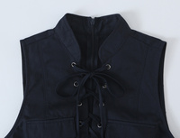 Nouvelle robe mini décontractée et élégante pour femme 2026, style rétro chic sans manches avec bandes croisées décoratives.