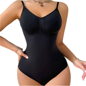 ชุดรัดรูปไร้รอยต่อสำหรับผู้หญิงชุดบอดี้สูทผ้าไนลอนสามเหลี่ยมเอวยางยืดกระชับยกสะโพกระบายอากาศได้ดี - Product Image 2