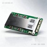 BMS LiFePO4 12V 24V 48V 16S 50-100A pour conversion de batteries au lithium (acide-plomb) – Équilibrage basse puissance, longue durée de vie ZZ-xs100-01