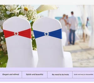 Housse de chaise en spandex de qualité supérieure avec boucle couronne, bande élastique universelle pour chaise, nœud sans attache pour la décoration de mariages, banquets et événements - Product Image 6