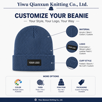 Gorro de Punto Acrílico Vintage de Diseño Personalizado, Cálido para Otoño e Invierno, Estilo Hip Hop Rap, con Logotipo Personalizado