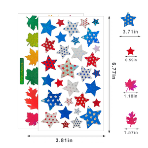 Tùy Chỉnh Yêu Nước Dán Maple Sao Chủ Đề Cho July 4th Trang Trí Nội Thất Trường Thủ Công Bảng Thông Báo DIY Dự Án Mỹ Cờ - Product Image 2