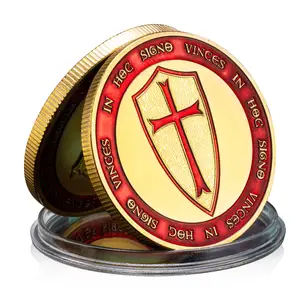 Knight Templar Souvenir Gold Plated Coin Non Nobis Domine Non Nobis Sed NominiTuo Da Gloriam Teutonic Knight Commemorative Coin