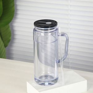 Recipiente Acrílico Preperforado de 16oz/20oz con Asa y Tapa de Color - Almacenamiento para Manualidades de Globos de Nieve, Vinilos/UV DTF - Product Image 2