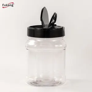 Nhà Máy Bán Buôn 300Ml Chất Lượng Cao Pet Nhà Bếp Gia Vị Container Cấp Thực Phẩm Gia Vị Jar Chai Với Nhãn