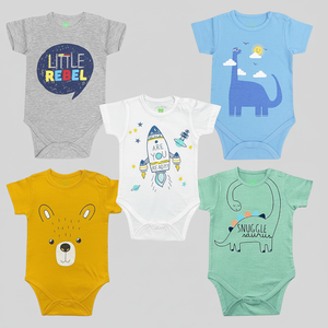 รอมเปอร์ของเด็กทารกผ้าฝ้ายออร์แกนิก100% ระบายอากาศเป็นมิตรกับสิ่งแวดล้อมมีกระดุมสแนปสำหรับฤดูร้อน - Product Image 1