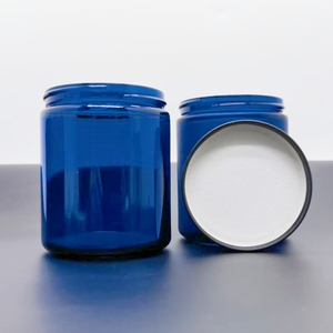 Bocaux étanches à l'air bleu cobalt de 8oz contenants cosmétiques bleus givrés étanches complètent le bocal en verre avec capuchon en métal Protection UV - Product Image 4