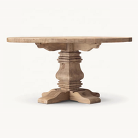 Ensemble table à manger en bois massif design américain avec 4 chaises Table à manger ronde en bois ronde