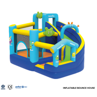 Château gonflable extérieur Sundow, nouveau design, château gonflable en forme de requin avec toboggan pour enfants