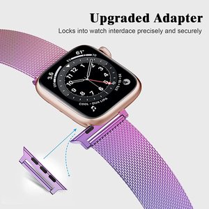 Pour <span class=keywords><strong>Apple</strong></span> <span class=keywords><strong>Watch</strong></span> 40mm 44mm pour femmes hommes, <span class=keywords><strong>bracelet</strong></span> de remplacement à boucle milanaise réglable en acier inoxydable pour iWatch série 6/5 - Product Image 3