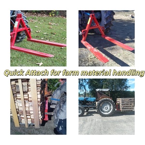 Fourches à palettes robustes à attache rapide 3 points, capacité 750 kg, en acier, <span class=keywords><strong>pour</strong></span> tracteurs et Bobcat - Product Image 2