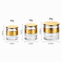 Pot en verre transparent avec couvercle doré 6oz 8oz 10oz, électroplaqué, pour bougies de luxe, gommages corporels, sels de bain, fournisseur de cadeaux pour hôtels et boutiques