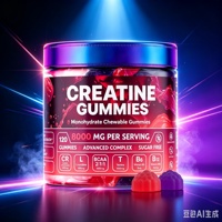 Bonbons gélifiés à la créatine monohydrate pour adultes, améliorent la mémoire, le sommeil et l'énergie, 10-19 g de protéines, 120 gélifiés, 2 gélifiés par jour