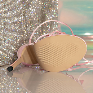 Sandalias de tacón fino para mujer, con lazo de mariposa, para fiesta, graduación, con correa al tobillo, estilo stripper, sexys - Product Image 6