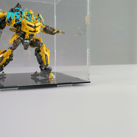 Boîte de rangement en acrylique transparente personnalisée pour figurines, avec base noire, détachable