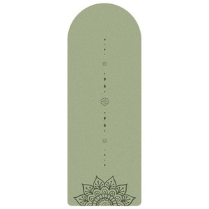 Tapis de yoga professionnel semi-circulaire givré en caoutchouc inodore, antidérapant, épaissi, avec ligne de guidage postural - 10 Non - Product Image 1