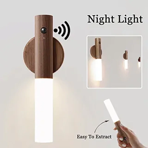 Lampe murale LED sans fil USB en bois avec détecteur de mouvement pour couloir, armoire et décoration intérieure - Vente en gros - Product Image 2