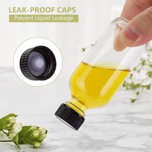 丸め空ミニ2オンス60ml飲料薬シュリンクカプセルエッセンシャルオイル液体ウイスキーサンプルワインボトルガラス瓶 - Product Image 2