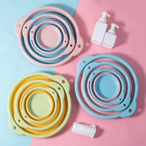 Lavabo pliant grand ménage étudiant dortoir bébé bassin portable compression voyage mignon rose bleu petit linge - Product Image 2